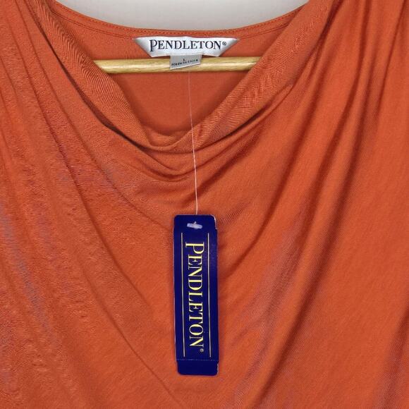 NWT Pendleton Women's Cowl Neck Sleeveless Blouse Deep Orange Size L - Picture 4 of 8